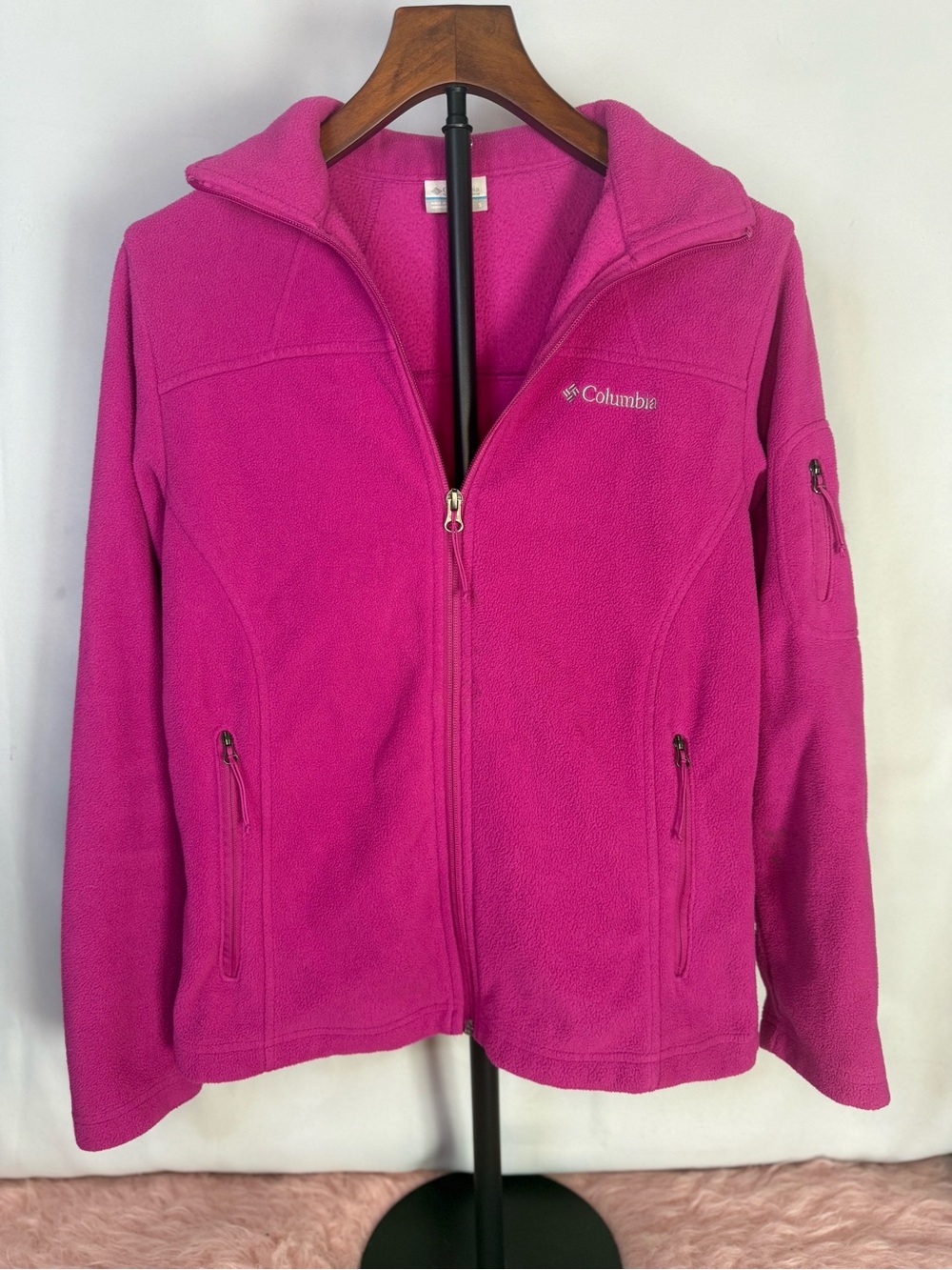 Columbia - Women's Hot Pink Full-Zip Fleece Utility Jacket - Size S